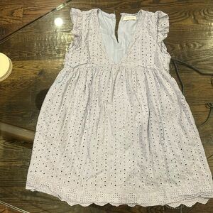 Light blue eyelet mini dress